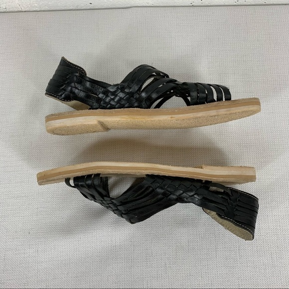 BAM Artesanos size 8 (Mexico 25) Handmade Black Leather Sandals - Picture 5 of 9
